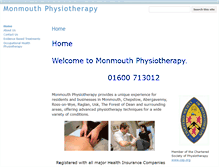 Tablet Screenshot of monmouthphysio.co.uk